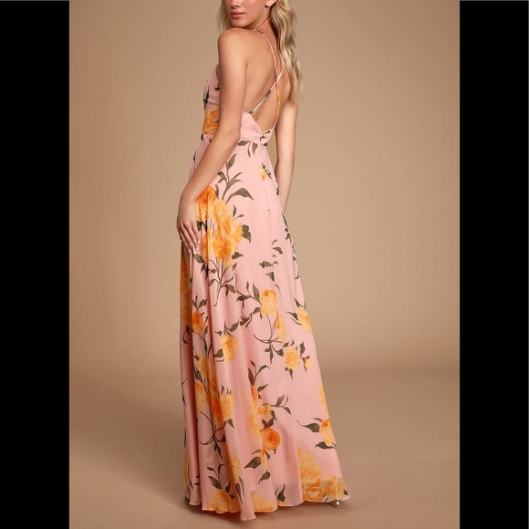 Lulu’s Endless Endearment Blush Floral Maxi Dress - Picture 4 of 13